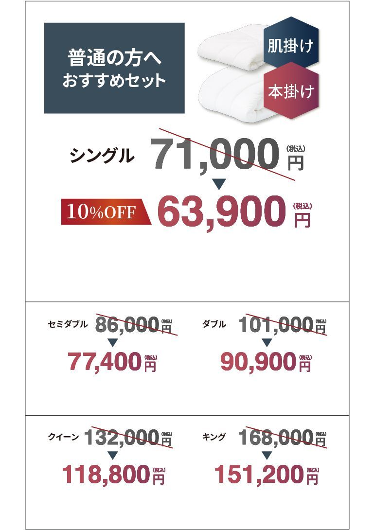 セット価格　普通