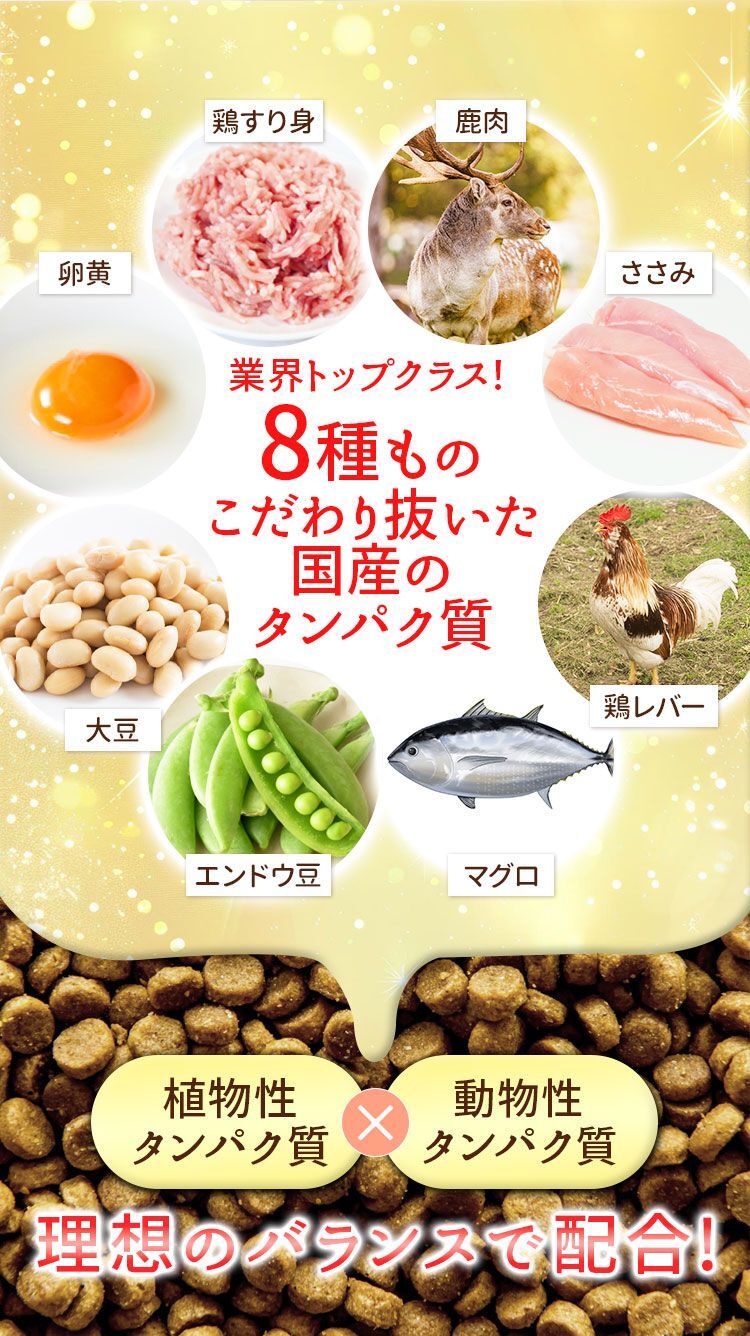 8種のこだわり抜いたタンパク質