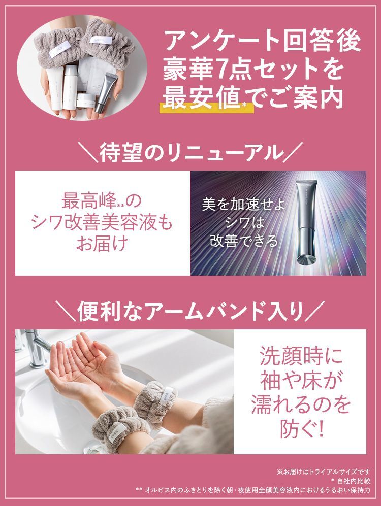 アンケート回答後豪華７点セットを最安値でご案内