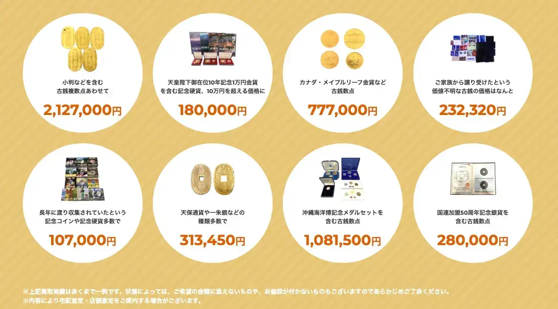 古銭の買取実績