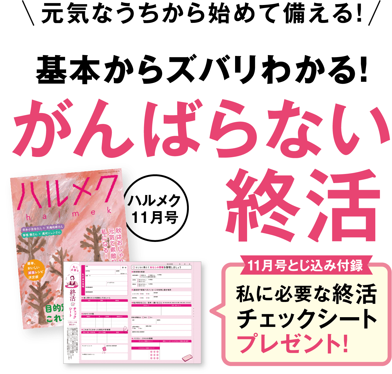 元気なうちから始めて備える!基本からズバリわかる!がんばらない終活