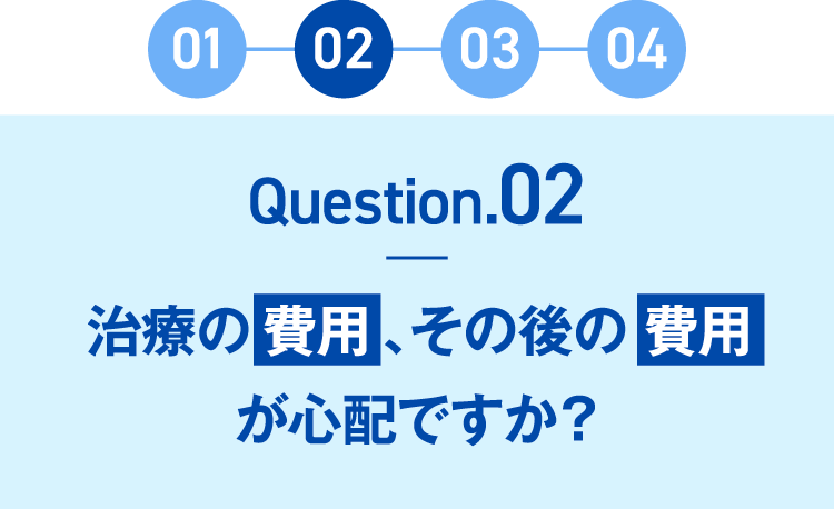 question2 治療の費用、その後の費用が心配ですか？