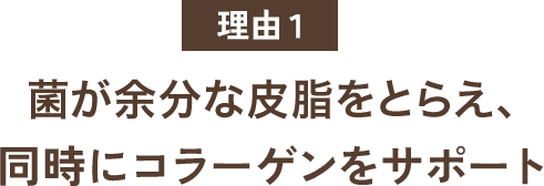 理由１菌が余分な皮脂を食べ、同時にコラーゲンをサポート