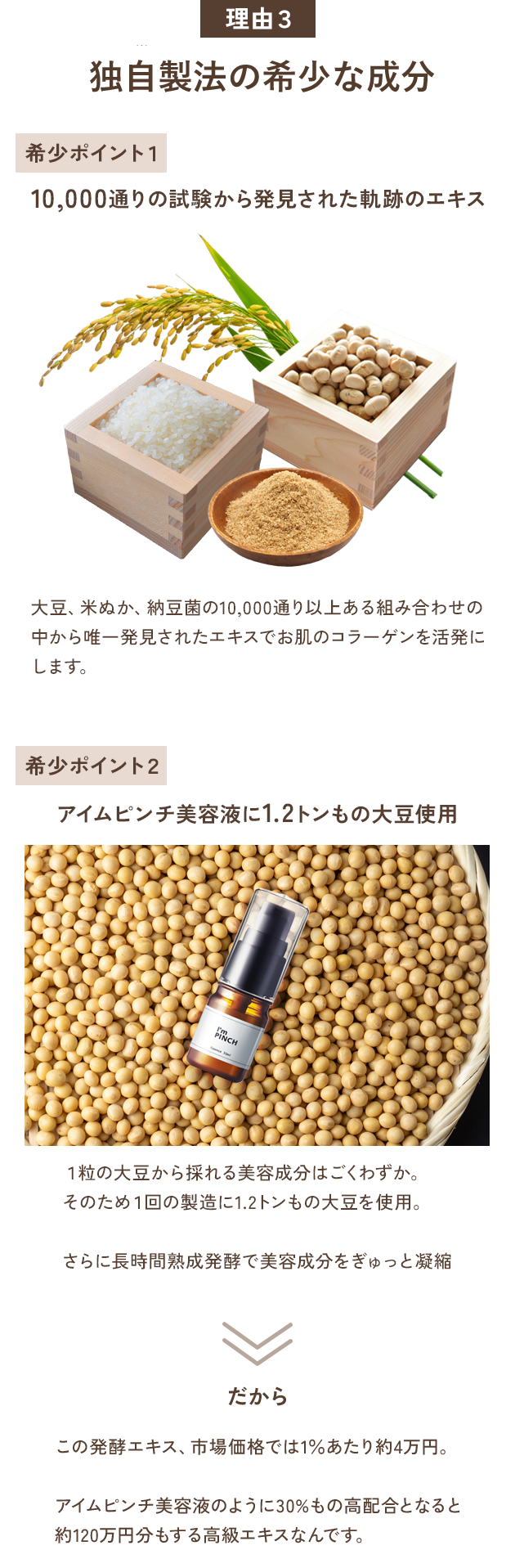 理由３特許取得済みのとっても希少な成分