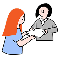 相談している女性のイラスト