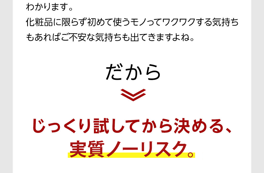 30日間しっかり試してから決めるリスクゼロの保証