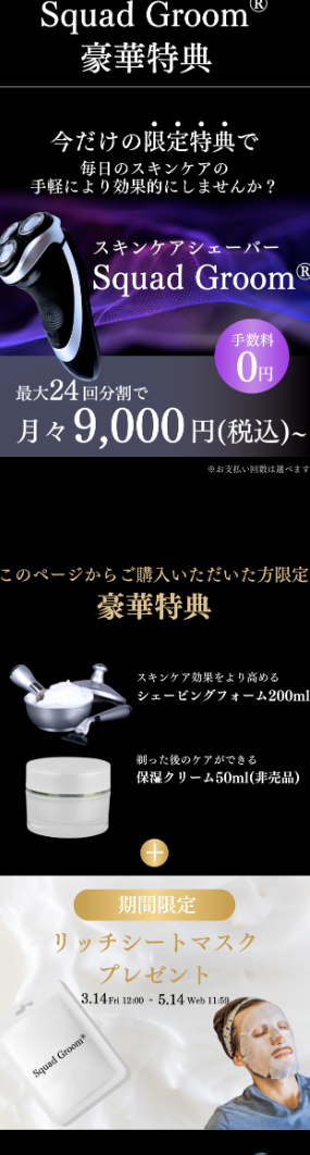 美容家電LP事例