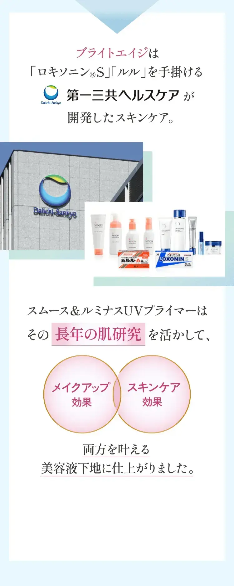 ブライトエイジは第一三共ヘルスケアが開発したスキンケア。