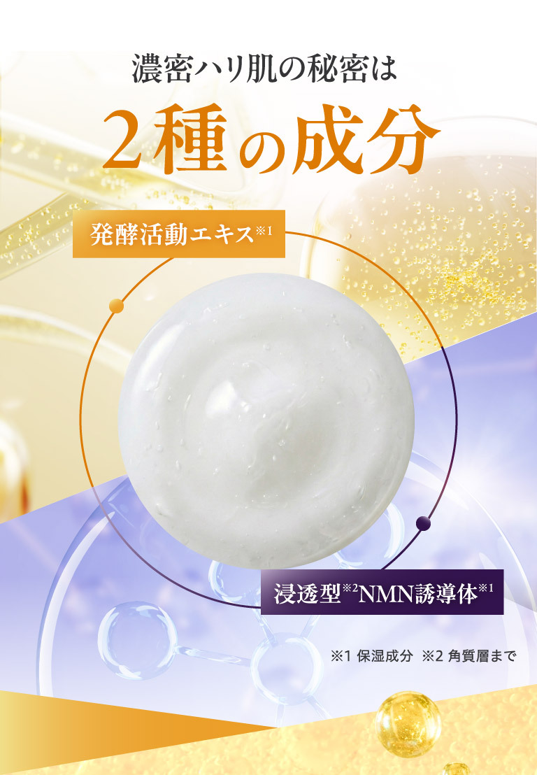 濃密ハリ肌の秘密は2種の成分