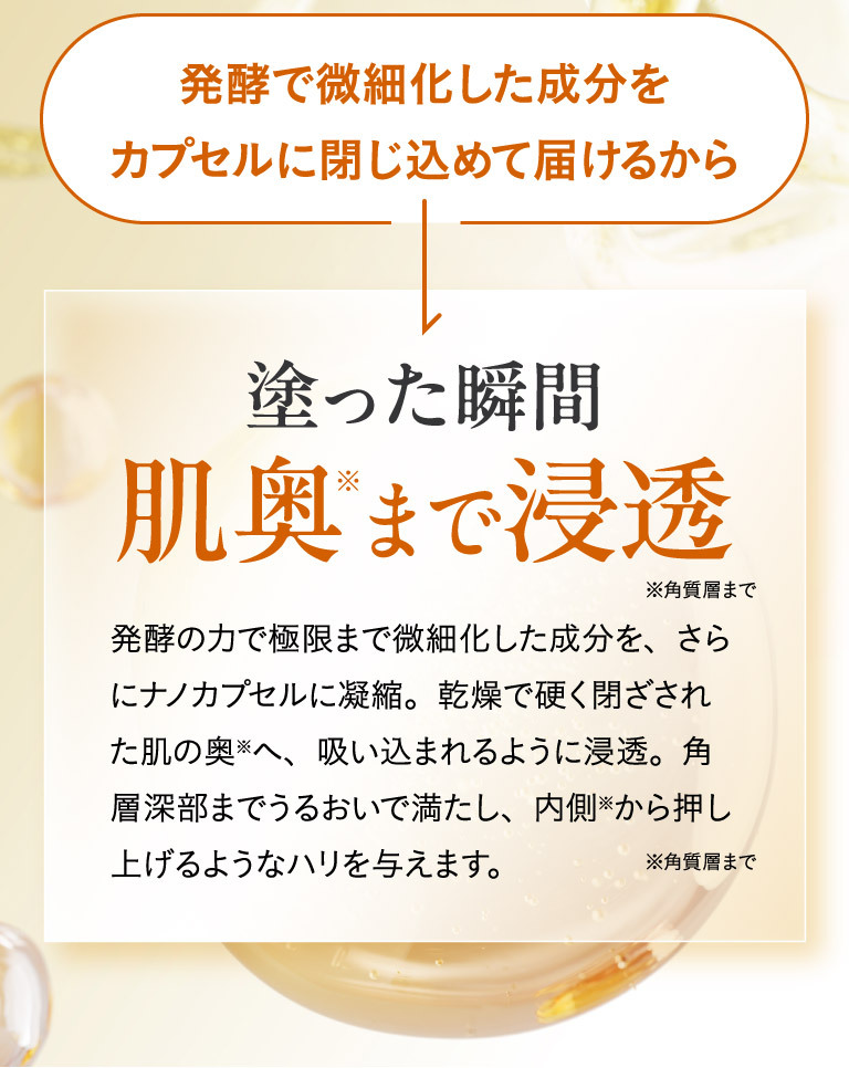 塗った瞬間肌奥まで浸透
