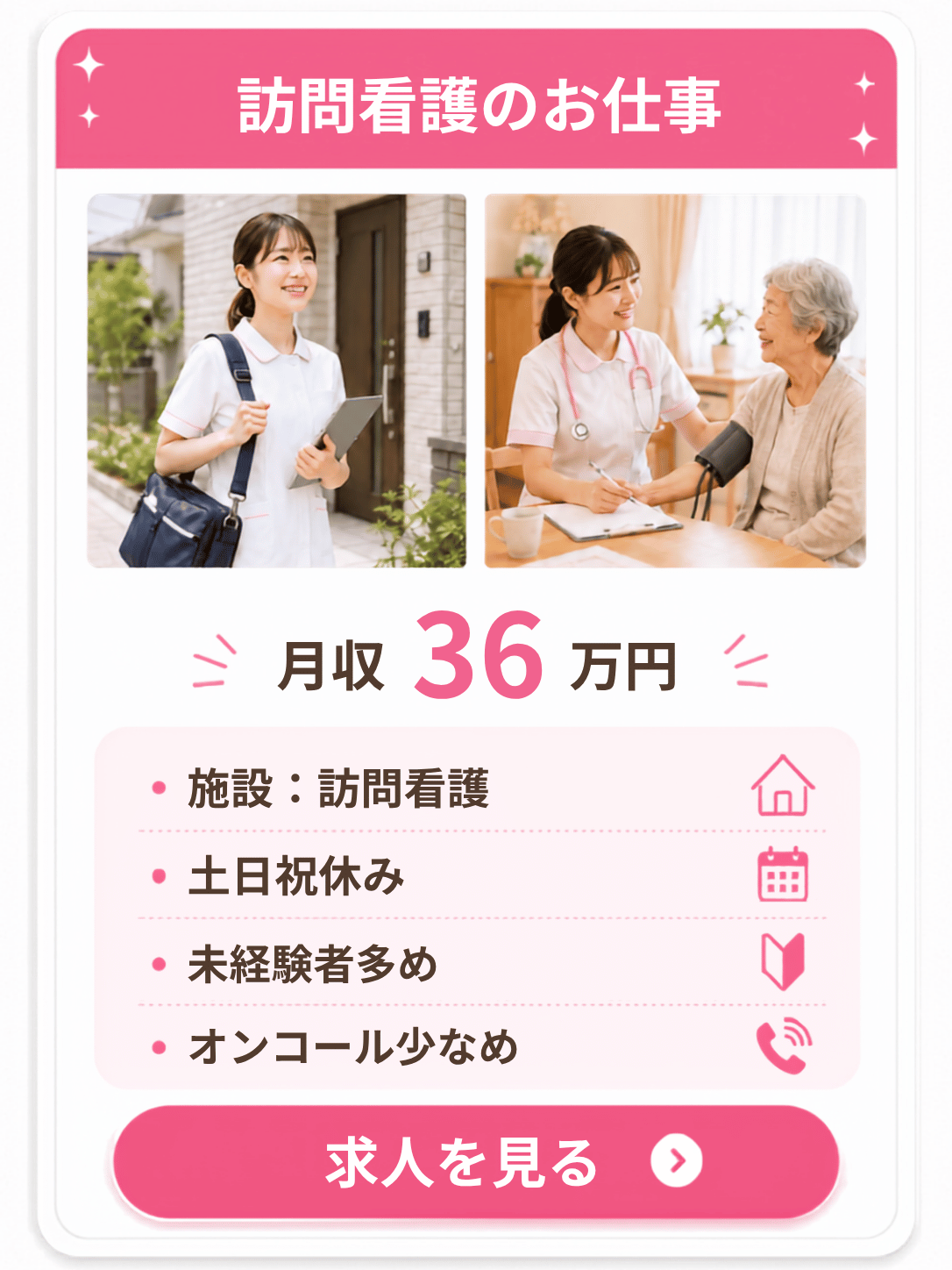 住宅型有料老人ホーム 月給29万円からの求人例